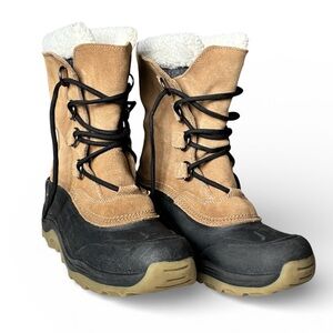 Lands' End Suede Snow Boots Boys 7 / Women’s 8.5-9 Waterproof Gorpcore